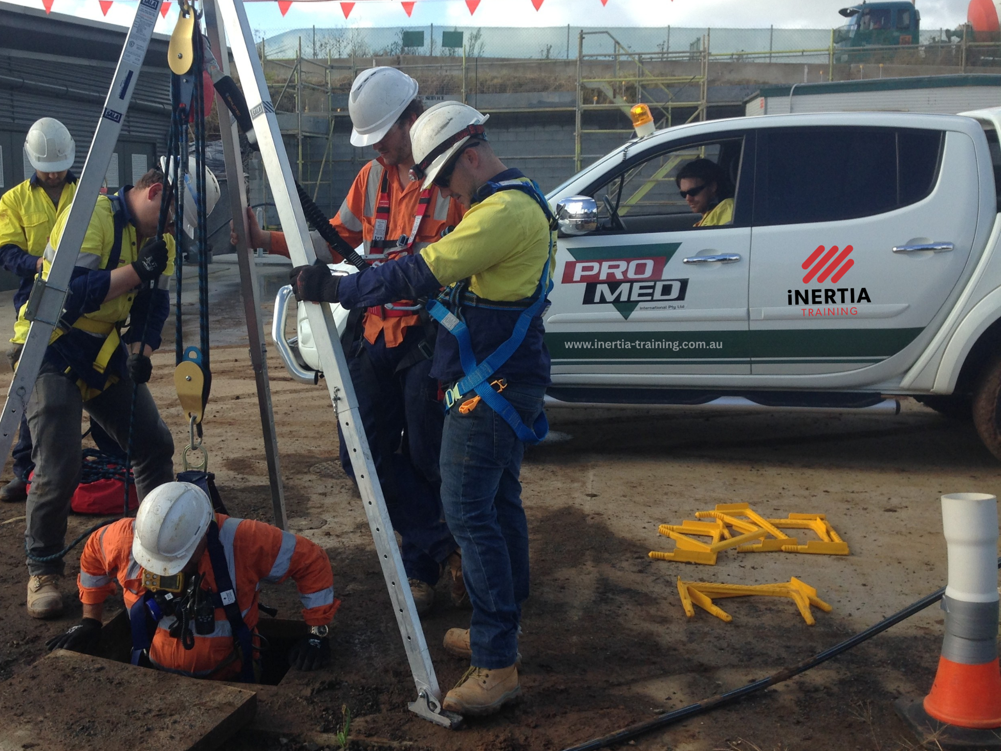 Inertia Training construction with truck